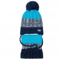 Žieminė kepurė su mova berniukui (44-48 cm) žydros/mėlynos spalvos 42-452
